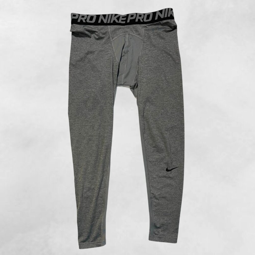 Nike Pro Heather Grey Compression Tights Size L, Pre-Owned, Just Wore Once.